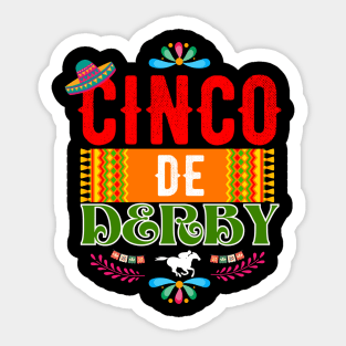 Derby Party Cinco De Mayo Horse Racing Sombrero Sticker